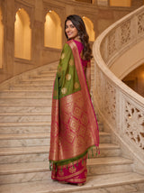 MIMOSA Olive Saree Saree — pose 7 styling detail