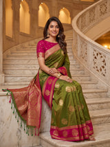 MIMOSA Olive Saree Saree — pose 8 styling detail