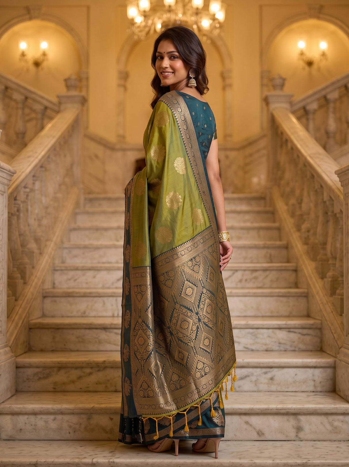 MIMOSA Pista Saree Saree — pose 7 styling detail