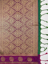 MIMOSA Rama Saree Saree — pallu and zari work detail