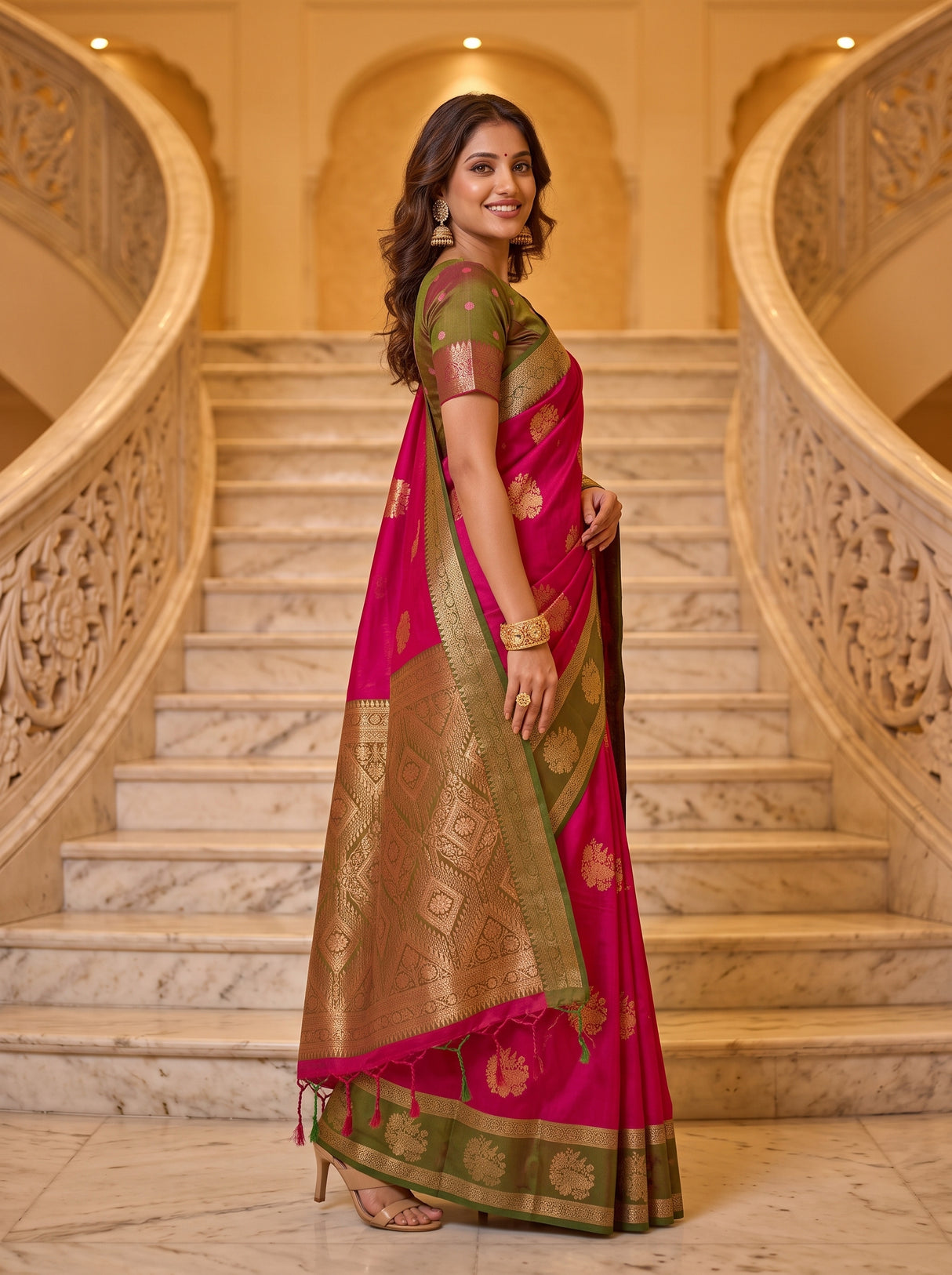MIMOSA Rani Saree Saree — pose 5 styling detail