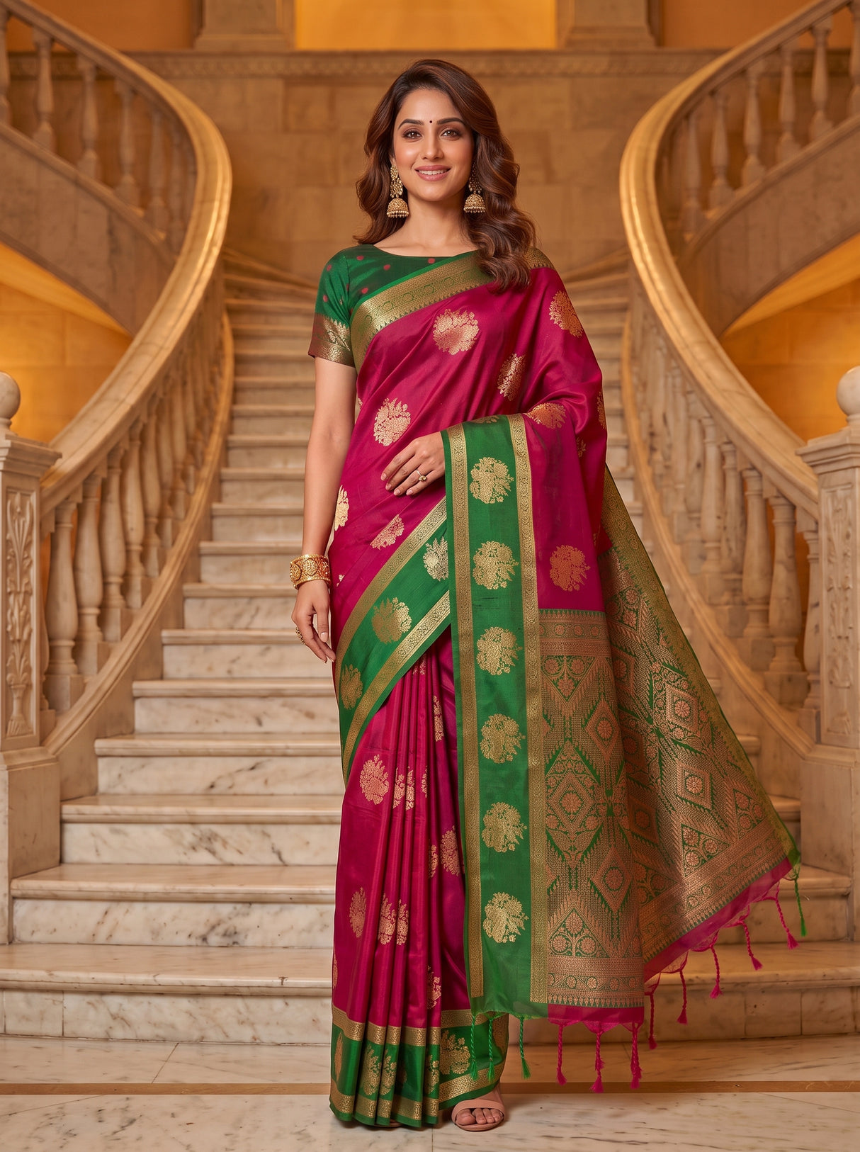MIMOSA Wine Saree Saree — pose 10 styling detail