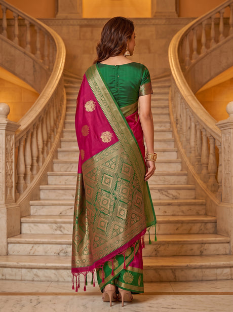 MIMOSA Wine Saree Saree — pose 2 styling detail