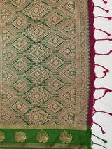 MIMOSA Wine Saree Saree — pallu and zari work detail