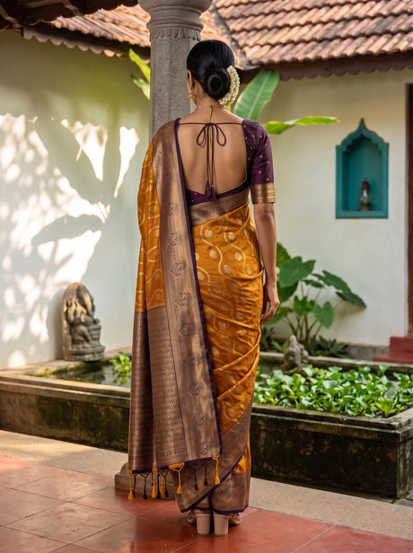 MIMOSA Mustard Saree Saree — pose 2 styling detail