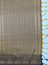 MIMOSA Mustard Saree Saree — pallu and zari work detail