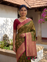 MIMOSA Olive Saree Saree — pose 10 styling detail