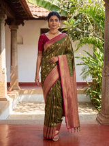 MIMOSA Olive Saree Saree — pose 6 styling detail