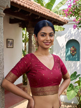 MIMOSA Olive Saree Saree — blouse close-up