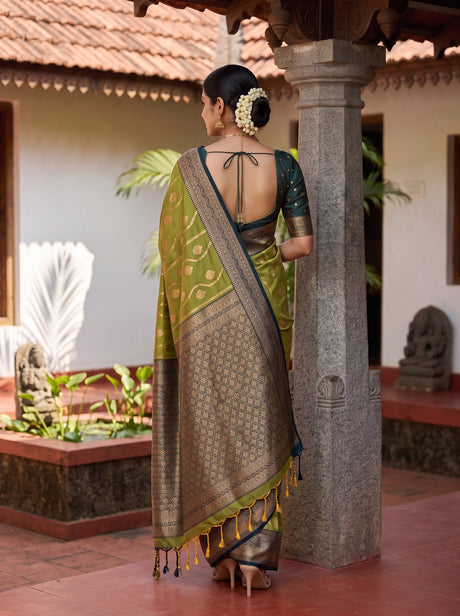 MIMOSA Pista Saree Saree — pose 2 styling detail