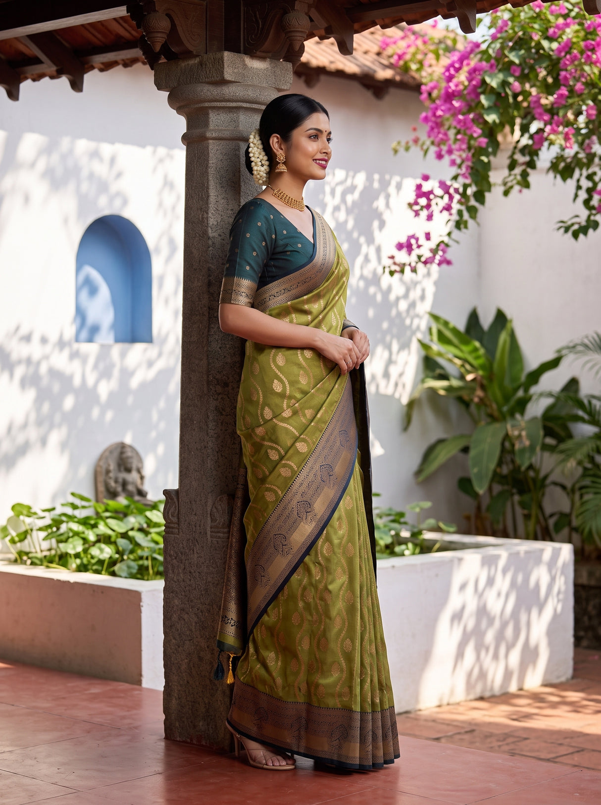 MIMOSA Pista Saree Saree — pose 3 styling detail