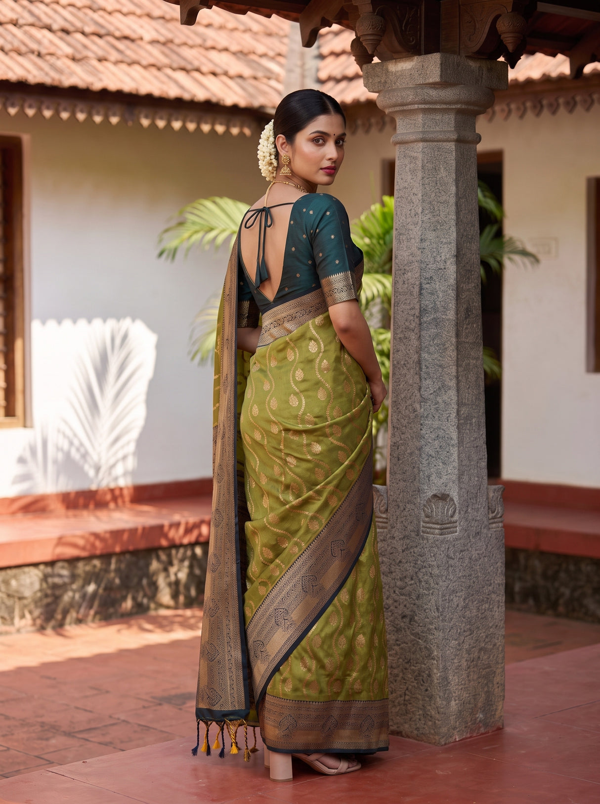 MIMOSA Pista Saree Saree — pose 5 styling detail