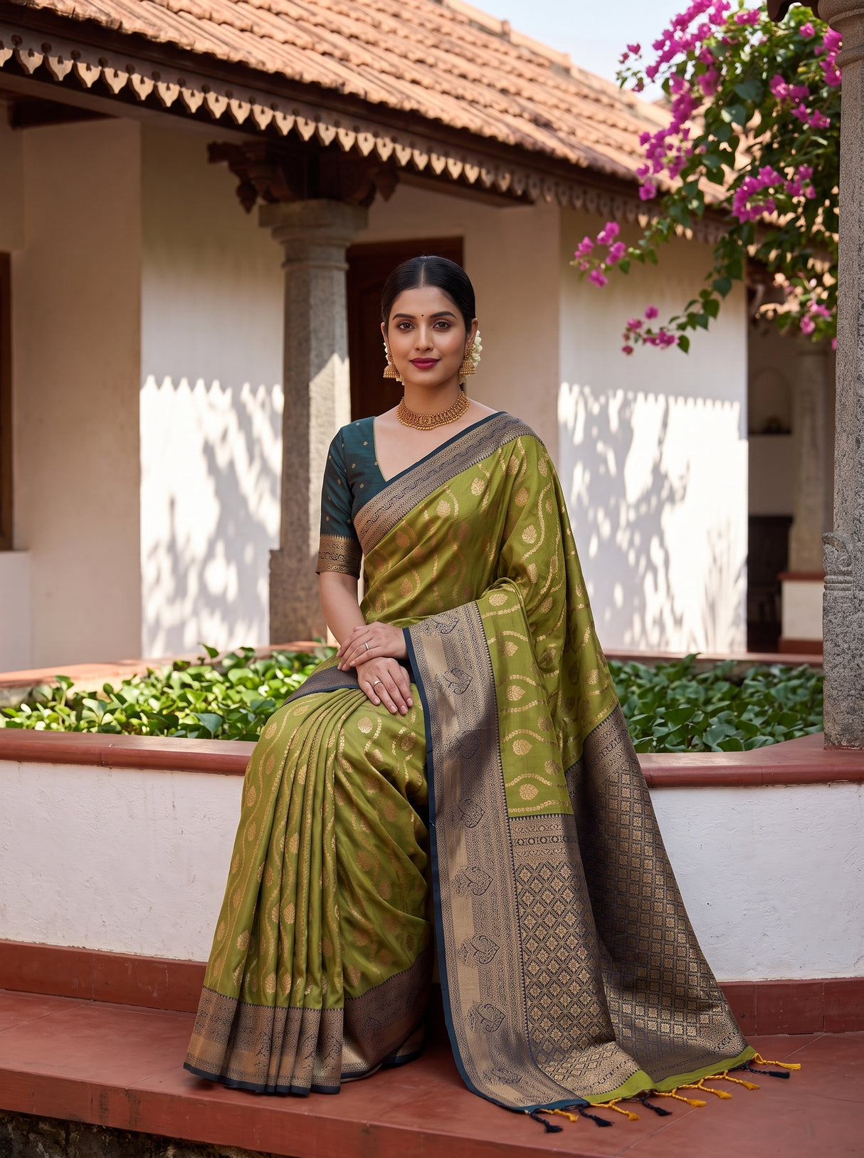 MIMOSA Pista Saree Saree — pose 8 styling detail