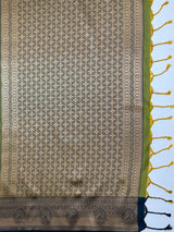 MIMOSA Pista Saree Saree — pallu and zari work detail