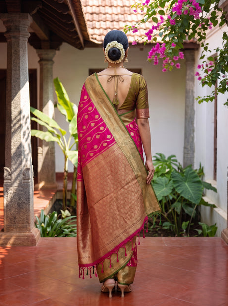 MIMOSA Rani Saree Saree — pose 2 styling detail