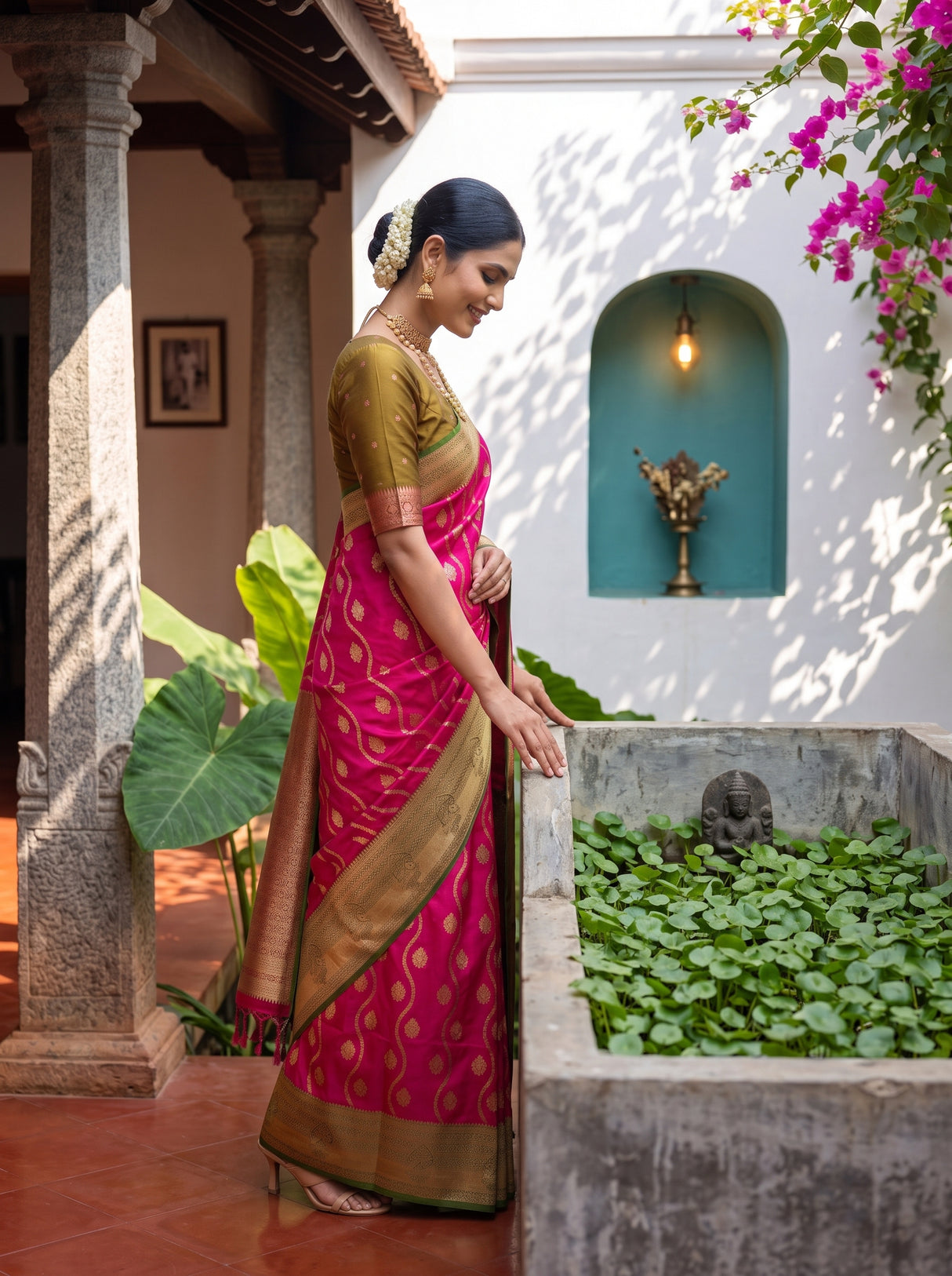 MIMOSA Rani Saree Saree — pose 3 styling detail