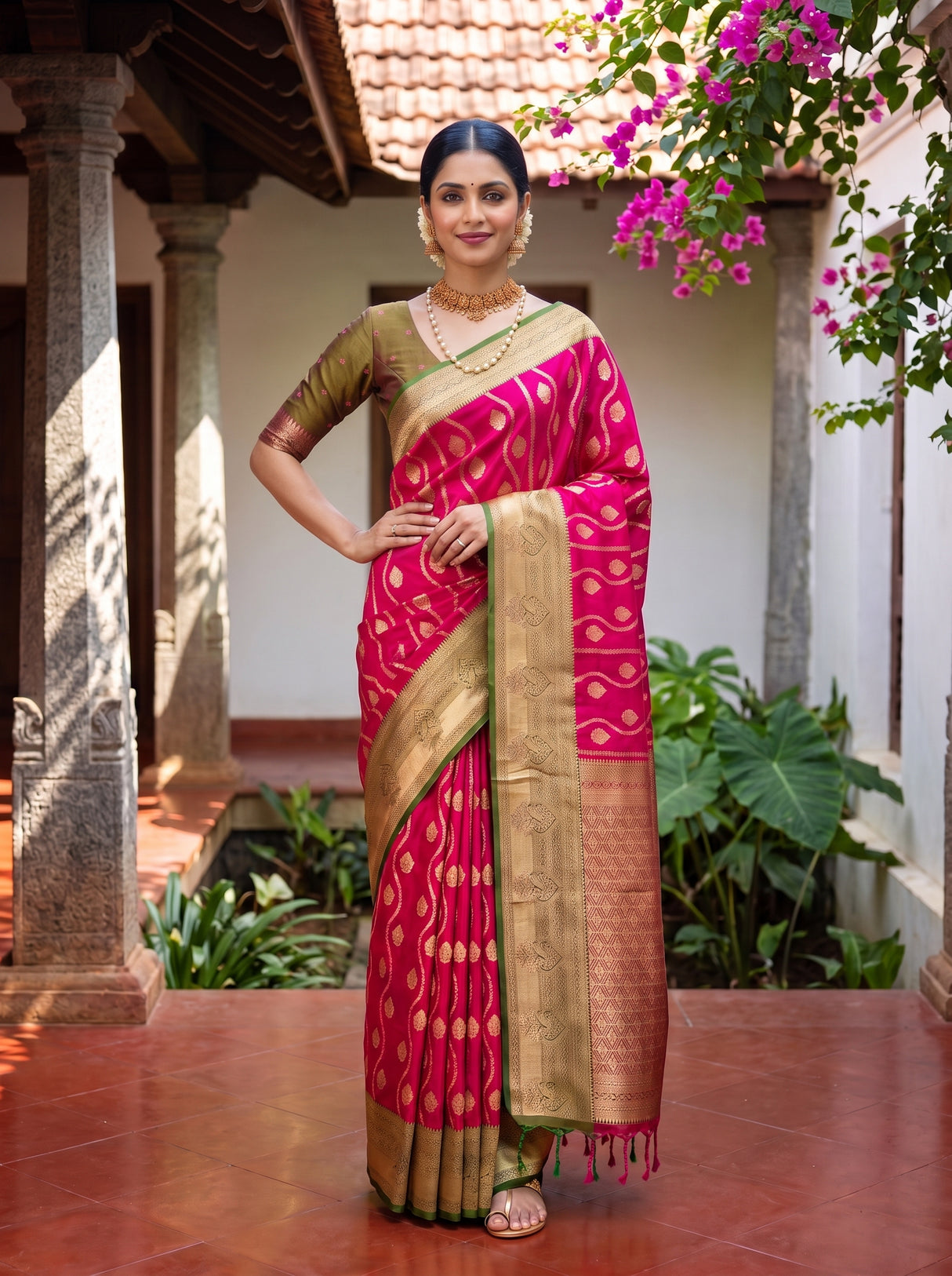MIMOSA Rani Saree Saree — pose 4 styling detail