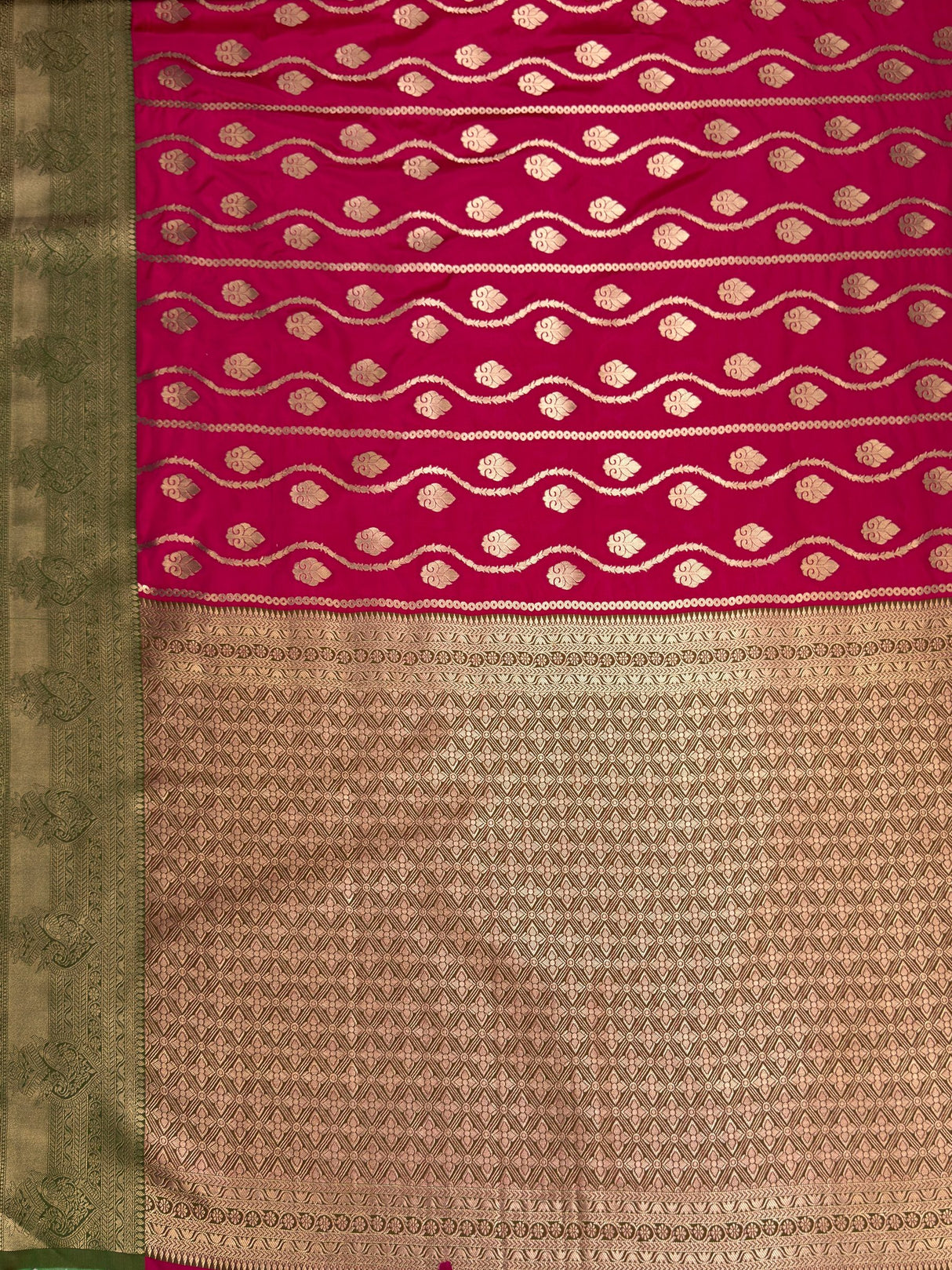 MIMOSA Rani Saree Saree — pallu and zari work detail