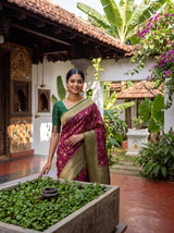 MIMOSA Wine Saree Saree — pose 10 styling detail