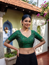 MIMOSA Wine Saree Saree — blouse close-up