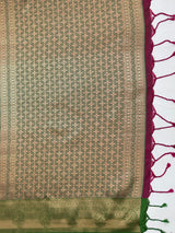 MIMOSA Wine Saree Saree — pallu and zari work detail