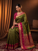 MIMOSA Olive Saree Saree — pose 8 styling detail