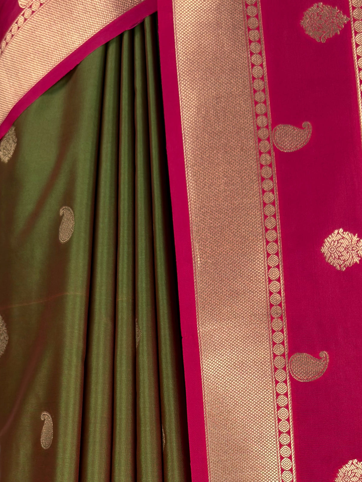 MIMOSA Olive Saree Saree — fleets shot full lifestyle