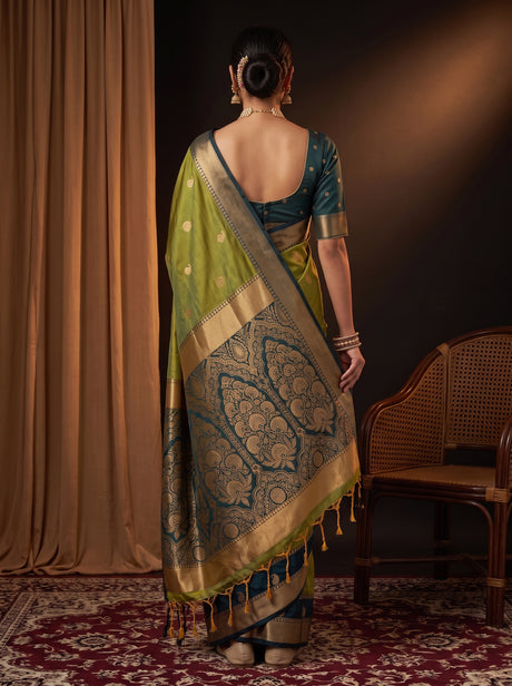 MIMOSA Pista Saree Saree — pose 2 styling detail
