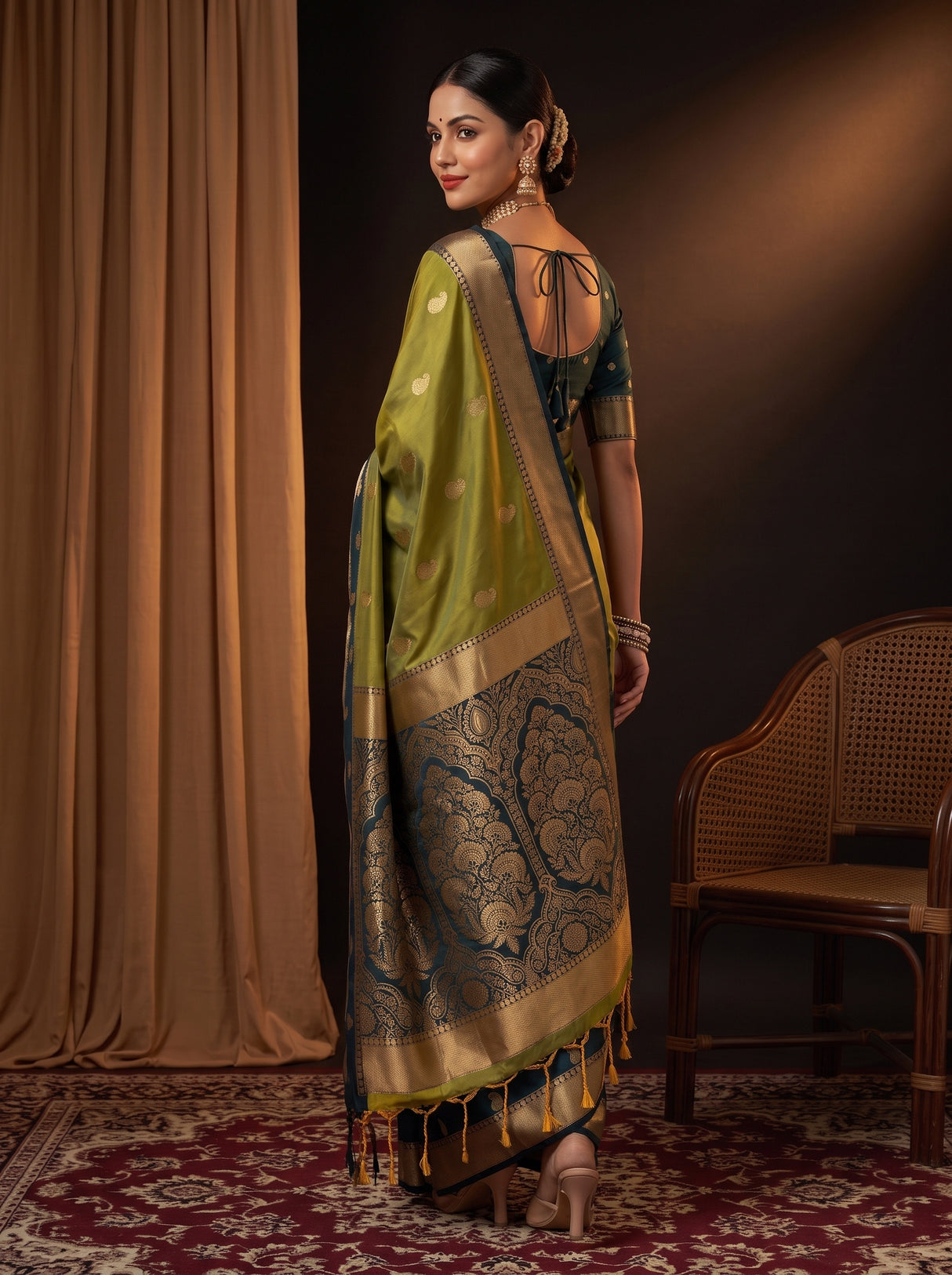 MIMOSA Pista Saree Saree — pose 7 styling detail