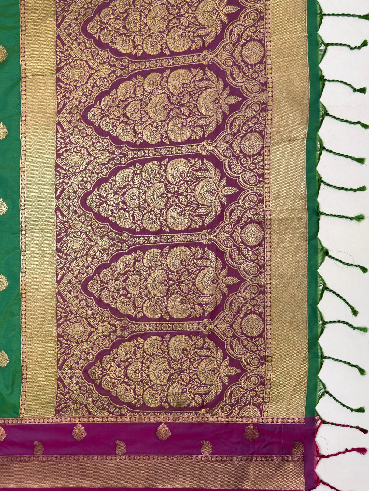 MIMOSA Rama Saree Saree — pallu and zari work detail