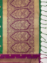 MIMOSA Rama Saree Saree — pallu and zari work detail