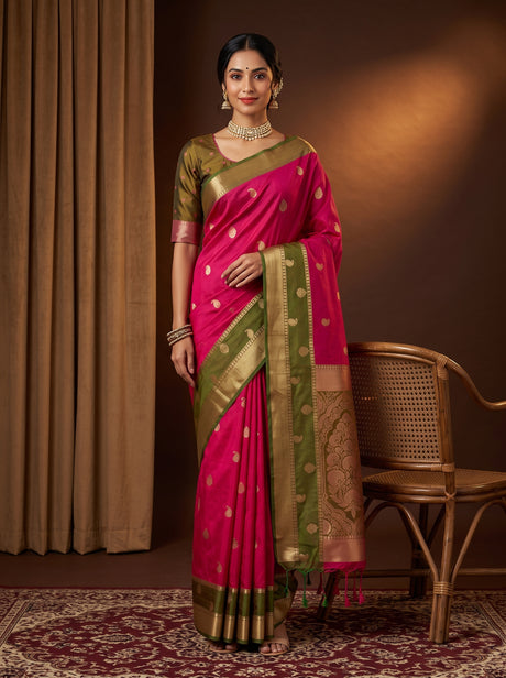 MIMOSA Rani Saree Saree — front view on mannequin