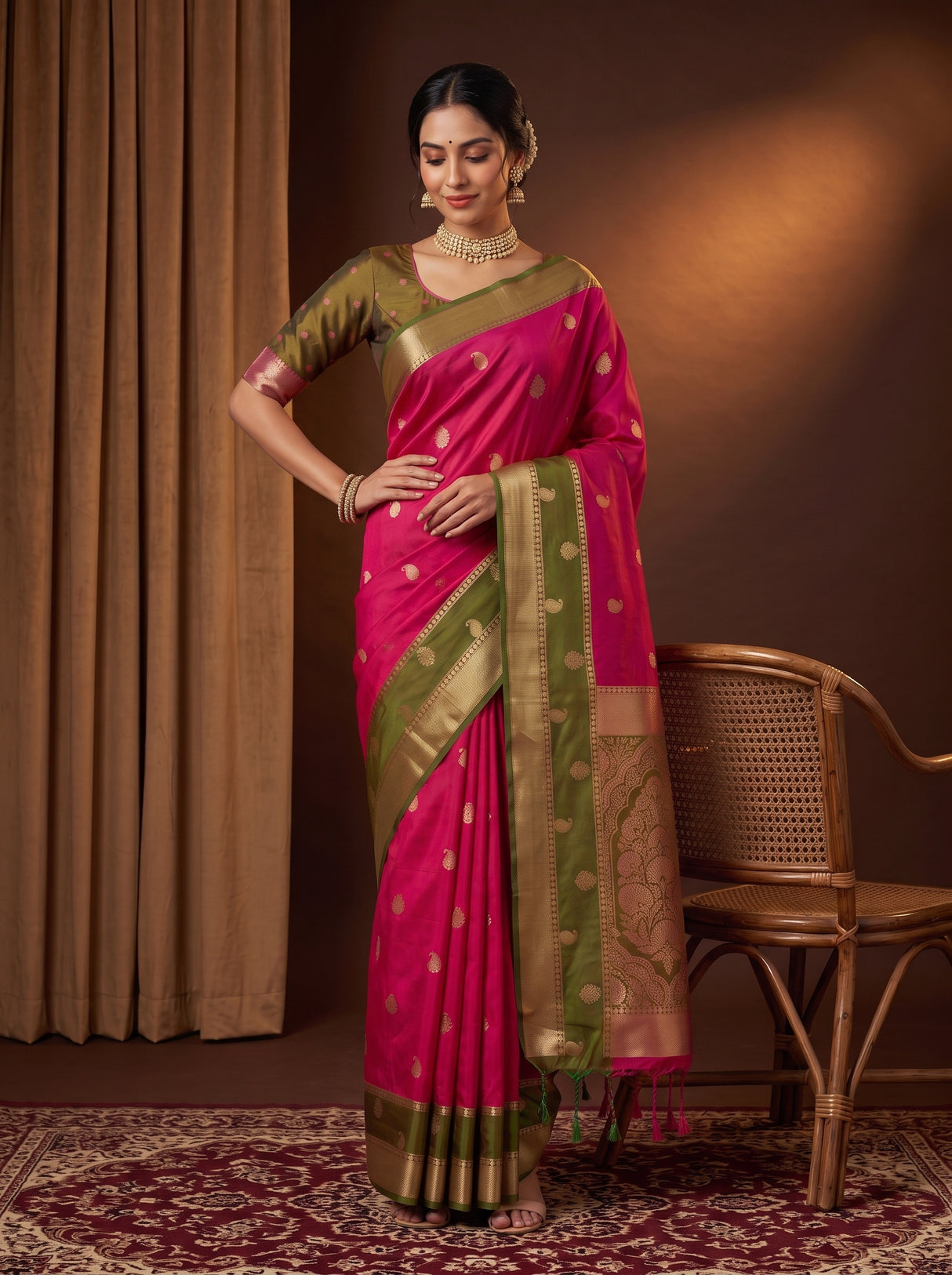 MIMOSA Rani Saree Saree — pose 4 styling detail