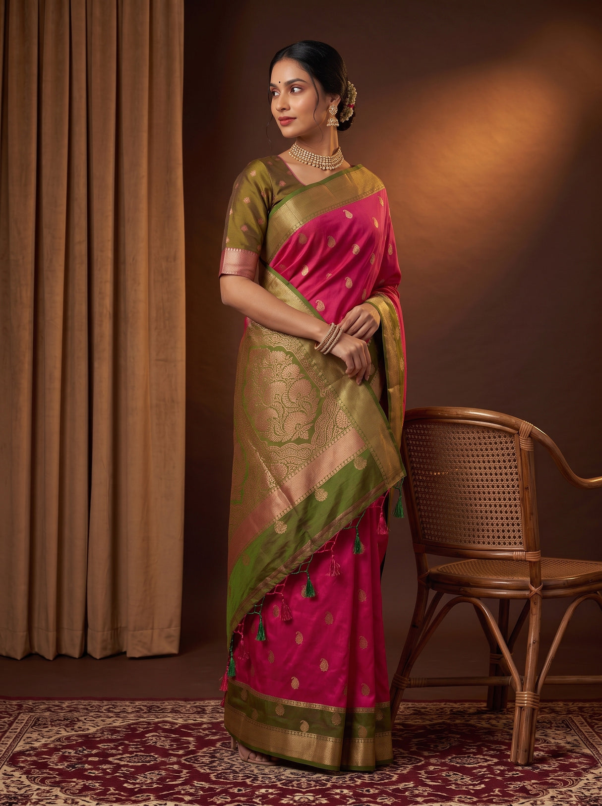 MIMOSA Rani Saree Saree — pose 5 styling detail