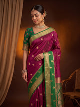 MIMOSA Wine Saree Saree — pose 10 styling detail