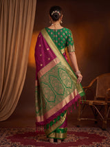 MIMOSA Wine Saree Saree — pose 2 styling detail