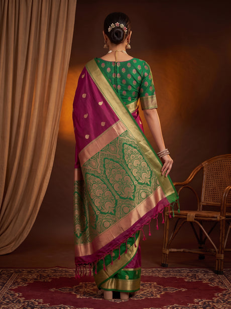 MIMOSA Wine Saree Saree — pose 2 styling detail