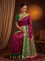 MIMOSA Wine Saree Saree — pose 8 styling detail