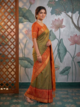 MIMOSA Chiku Saree Saree — pose 3 styling detail