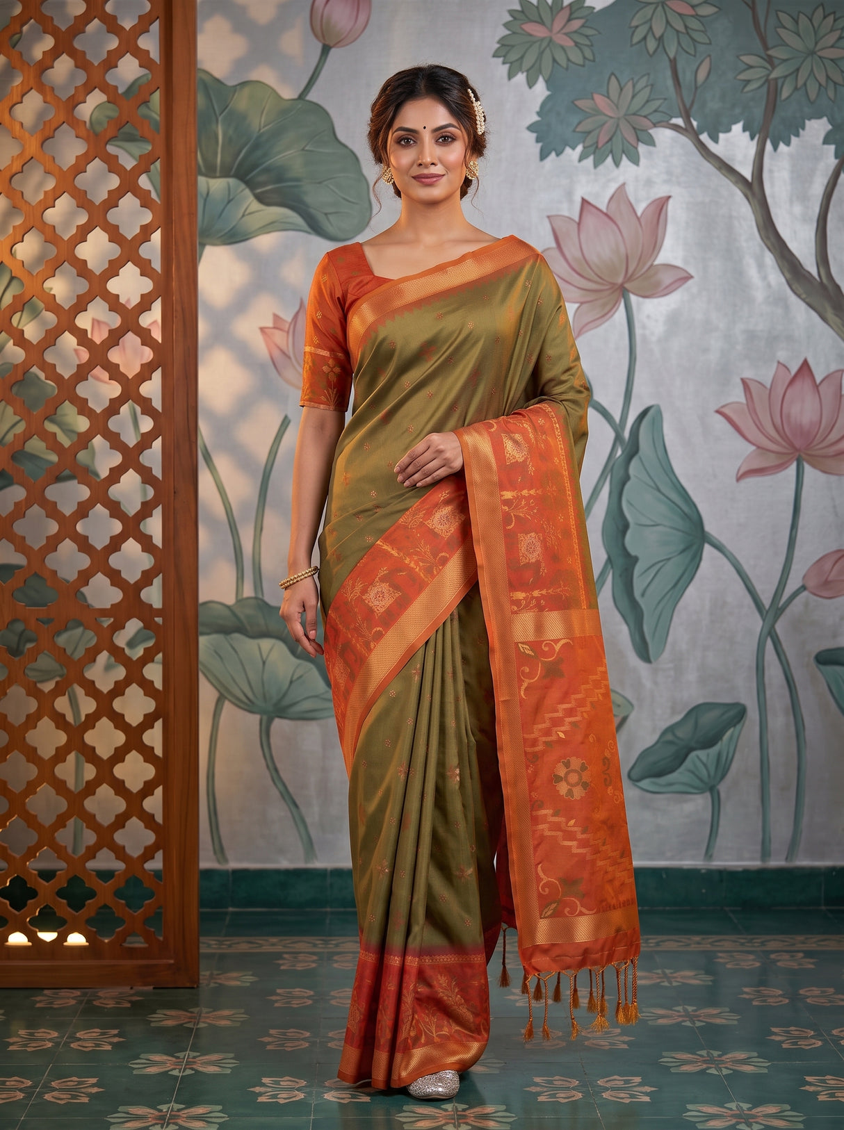 MIMOSA Chiku Saree Saree — pose 6 styling detail
