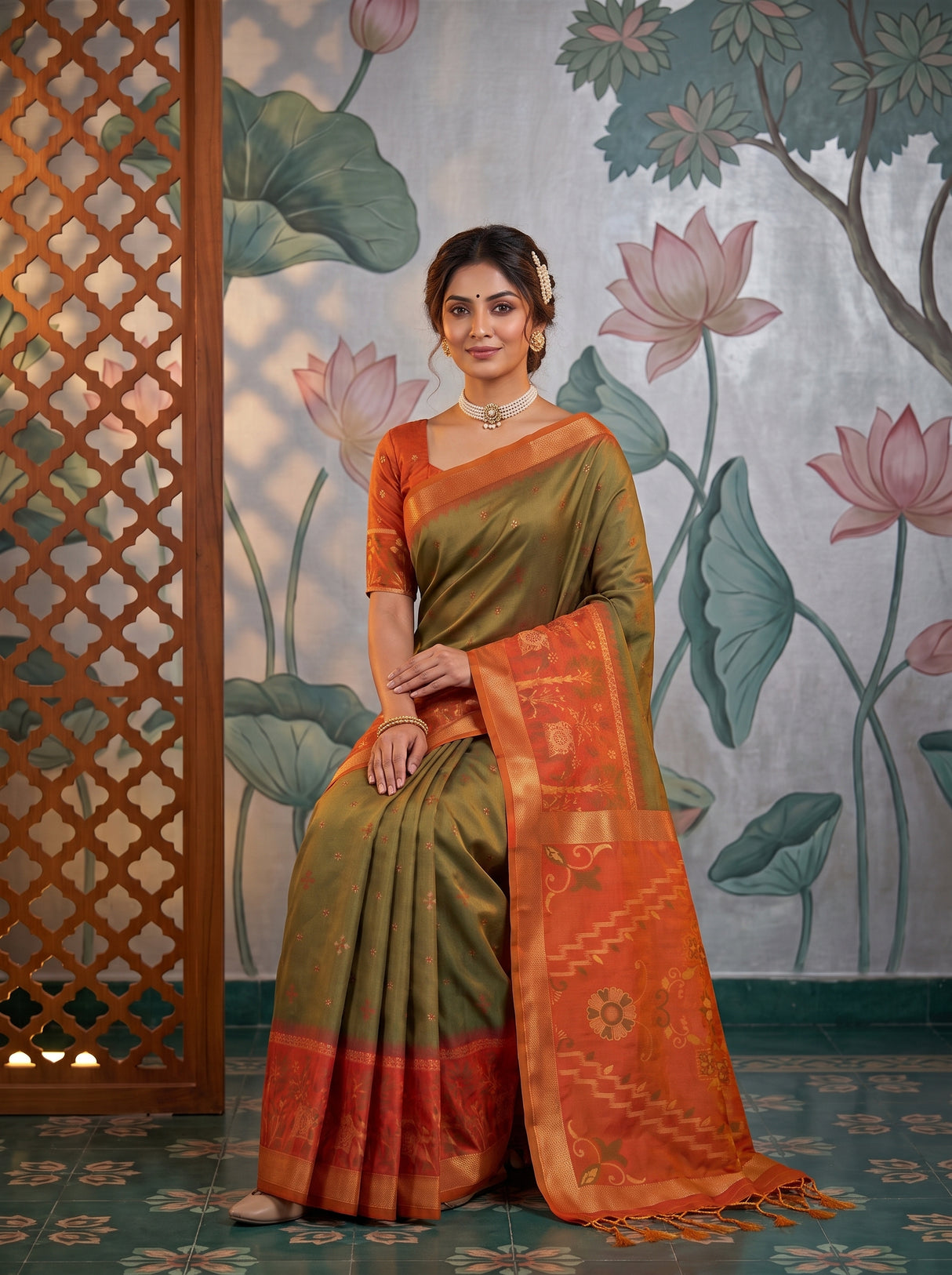 MIMOSA Chiku Saree Saree — pose 8 styling detail