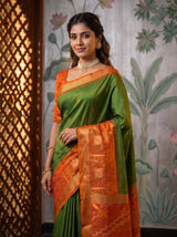MIMOSA Green Saree Saree — pose 10 styling detail