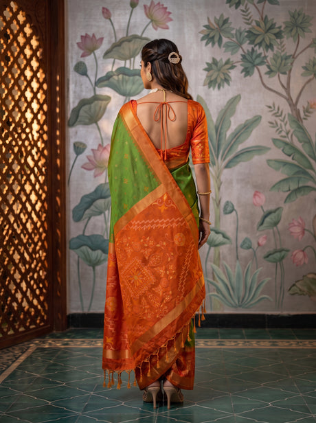 MIMOSA Green Saree Saree — pose 2 styling detail