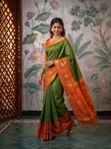MIMOSA Green Saree Saree — pose 6 styling detail