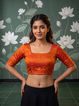 MIMOSA Green Saree Saree — blouse close-up