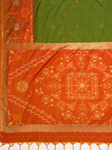 MIMOSA Green Saree Saree — pallu and zari work detail