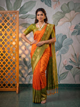 MIMOSA Orange Saree Saree — pose 4 styling detail