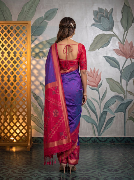 MIMOSA Purple Saree Saree — pose 2 styling detail
