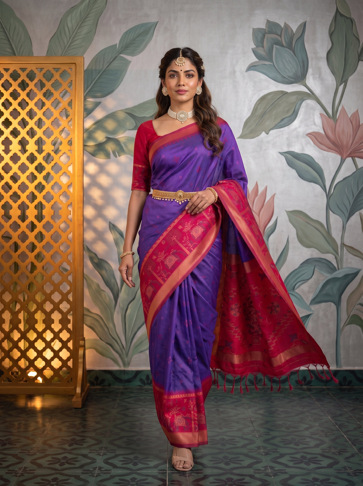 MIMOSA Purple Saree Saree — pose 6 styling detail