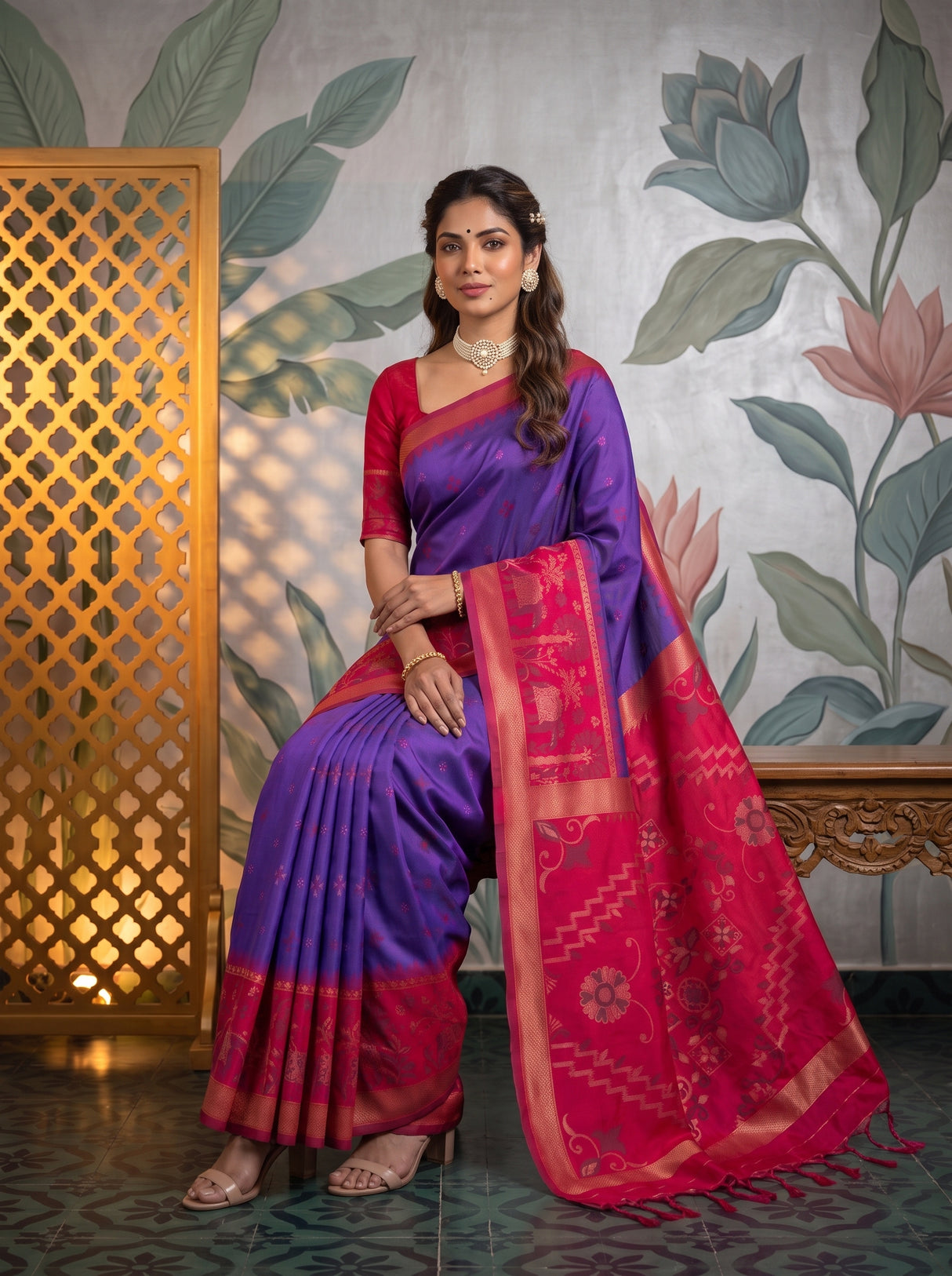 MIMOSA Purple Saree Saree — pose 8 styling detail